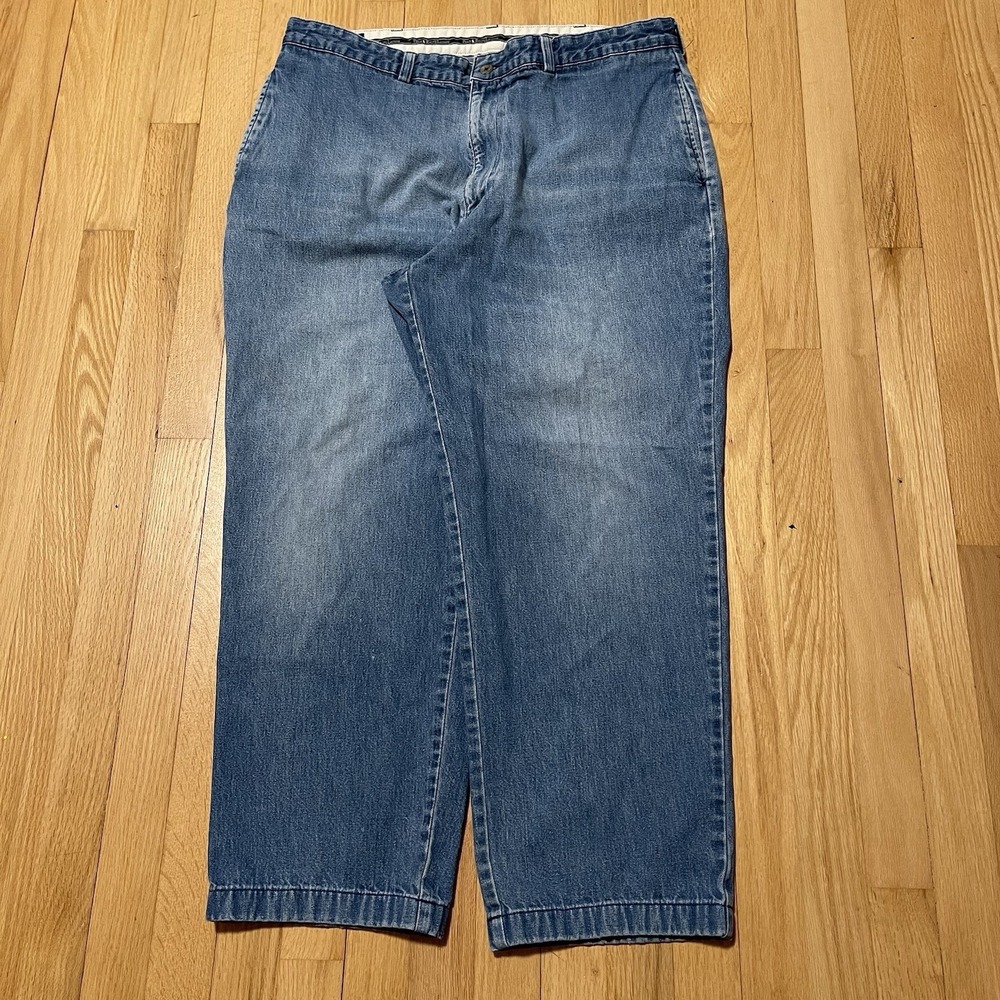 VTG 80s 90s Polo Ralph Lauren Mens 38x32 Gordon Pants Blue Denim Grandpa Jeans
